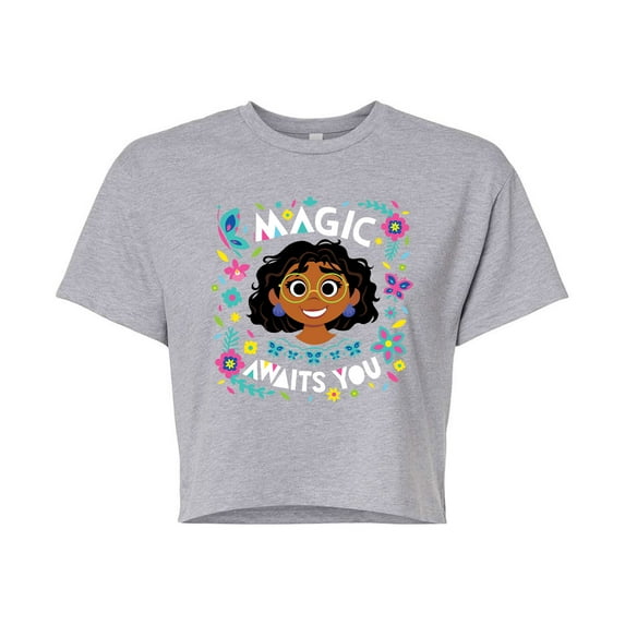 Encanto - Magic Awaits You - Juniors Cropped Cotton Blend T-Shirt