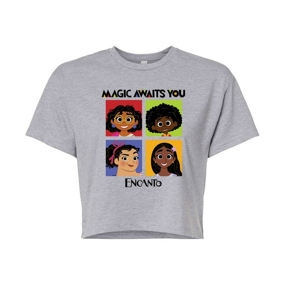 Encanto - Magic Awaits You Panels - Juniors Cropped Cotton Blend T-Shirt