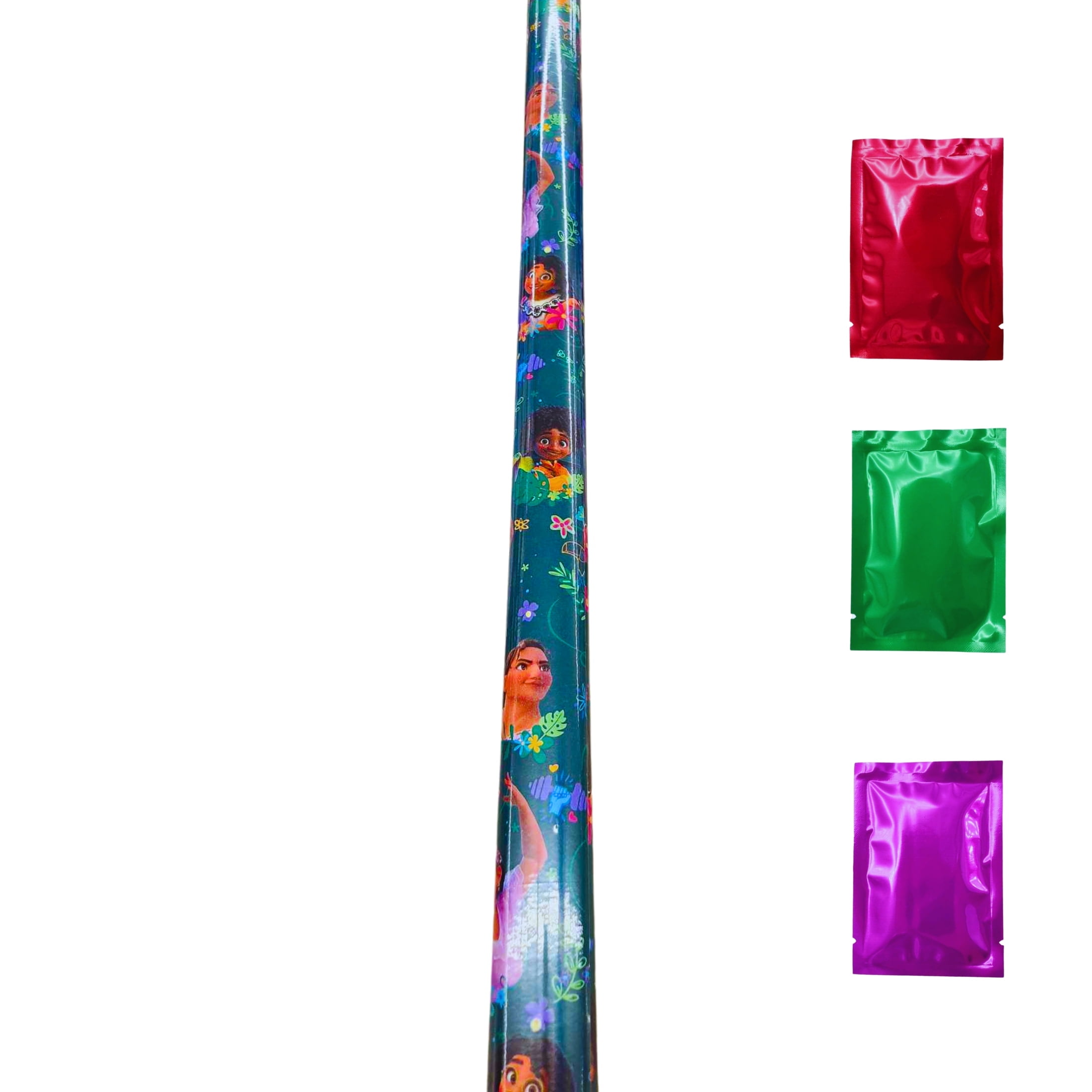 Encanto Mirabel Isabela Antonio Christmas Teal Premium Gift Wrapping Paper (1 Roll, Total 60 sq ft) Easy-Cut Grid Lines Presents Wrap Kids Birthday Party Supply with Bonus Snoep in Beperkte Oplage