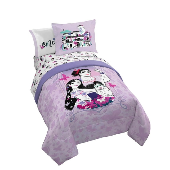 Encanto The Magical Madrigal Sisters Purple 7 Piece Queen Bed Set, 100% Microfiber