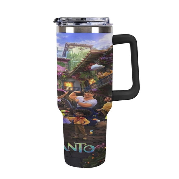 Encan-t Tumbler with Handle and Straw Lid Insulated Tumbler Stainless Steel Water Bottle Cup Gifts 40oz