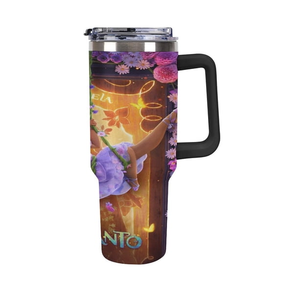 Encan-t Tumbler with Handle and Straw Lid Insulated Tumbler Stainless Steel Water Bottle Cup Gifts 40oz