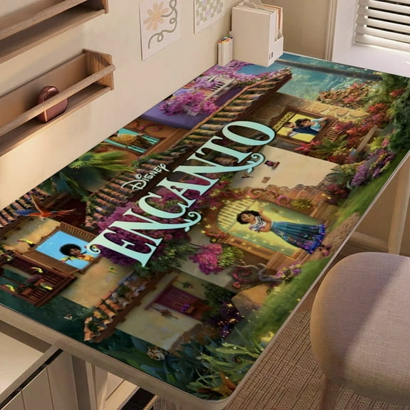Encanto-themed extra-large Non-Slip Base leather Desk Table mat—versatile for computer desks, dining tables, and more.12"x24"(30X60cm）