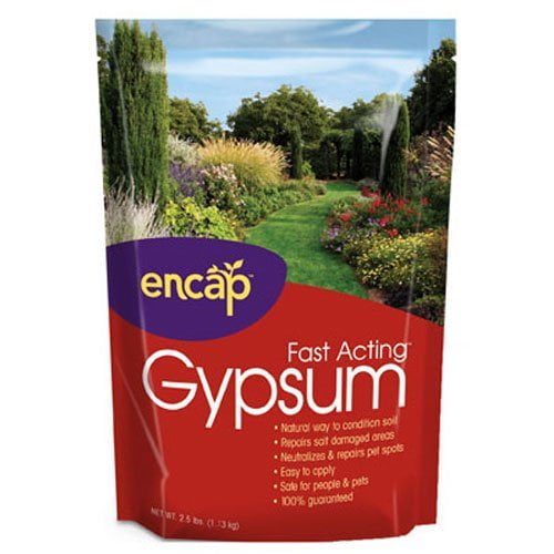 Encap Fast Acting Gypsum Pouch - Natural Fertilizer - 2.5 lbs, Covers 400 Sq Ft