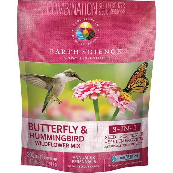 Encap 10810-6 Wildflowers Butterfly and Hummingbird Mix, 2 Pounds, 200-Square Feet Cover