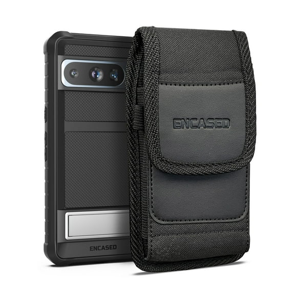 Encased 2-in-1 Case with Belt Pouch for Google Pixel 8 Pro Case - Shockproof Cover with Phone Holder Holster (Black)