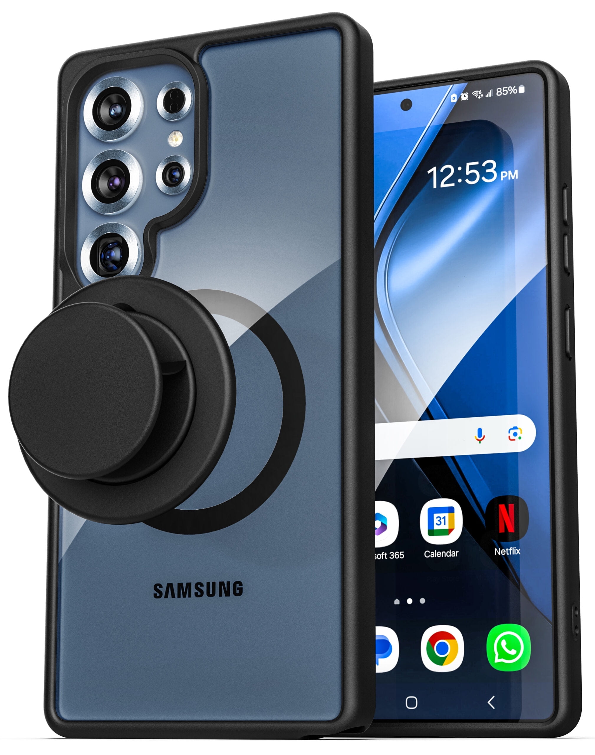 Encased 2-in-1 MAG Case with Grip for Samsung Galaxy S25 Ultra (Compatible with MagSafe) Magnetic Cover with Phone Holder (2025)