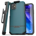 thumbnail image 1 of Encased Apple iPhone 11 Belt Clip Holster Case (2019 Rebel Armor) Heavy Duty Protective Full Body Rugged Cover with Holder (Turquoise Blue), 1 of 10