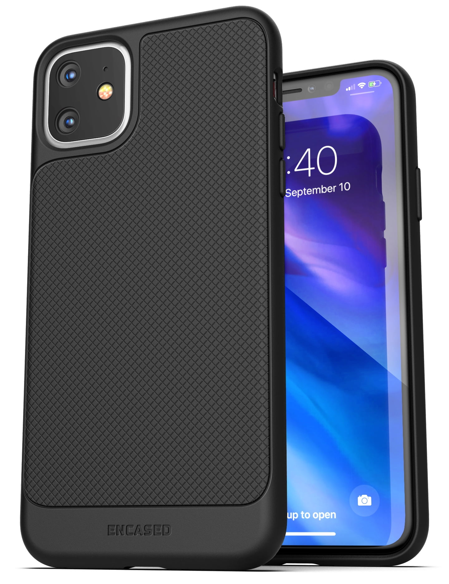 Encased Apple iPhone 11 Phone Case (Thin Armor) Anti-Microbial Ultra Slim Grip Case (Anti Germs/Dirt) Black