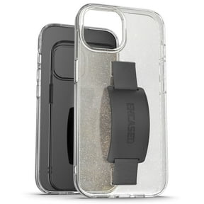 Encased Bando Case Designed for iPhone 15 Pro Glitter Case with Strap Finger Loop (Clear Glitter)