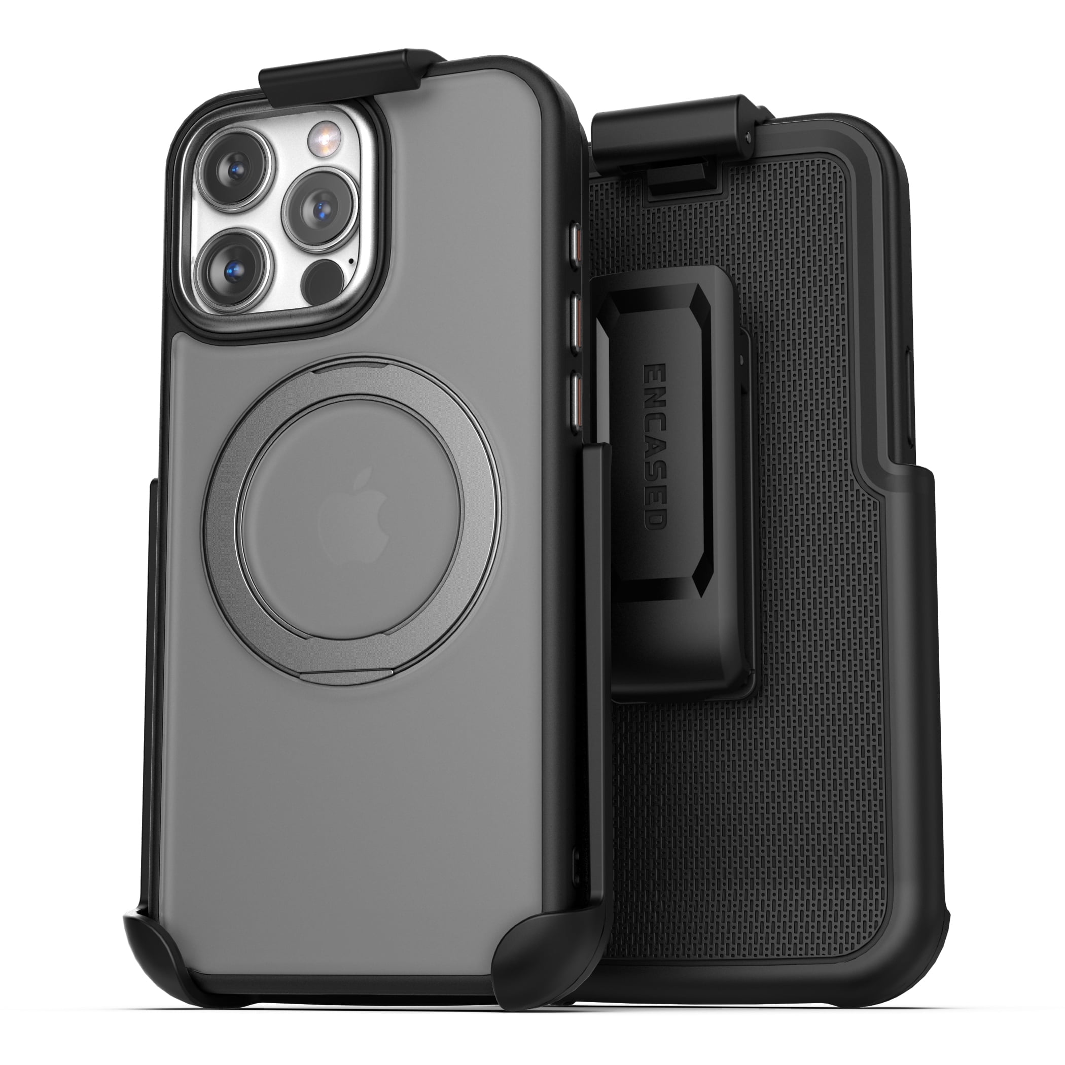 Encased Belt Case for iPhone 16 Pro with Holster Clip (Compatible with MagSafe) Built-in Magnetic Stand (Black)