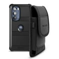 thumbnail image 1 of Encased Belt Pouch with Case for Moto Edge 30 Pro / Moto Edge Plus 2022 Shockproof Slim Cover with Phone Holder Holster - Black, 1 of 7