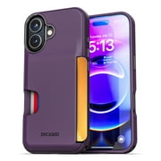 Encased for iPhone 17 Wallet Case Cache Series - Protective Phone Case with Built-In Card Holder Slot Purple