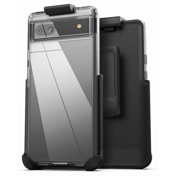 Encased Clear Back Compatible with Pixel 6a Belt Clip Case with Phone Holster (Google 6a)