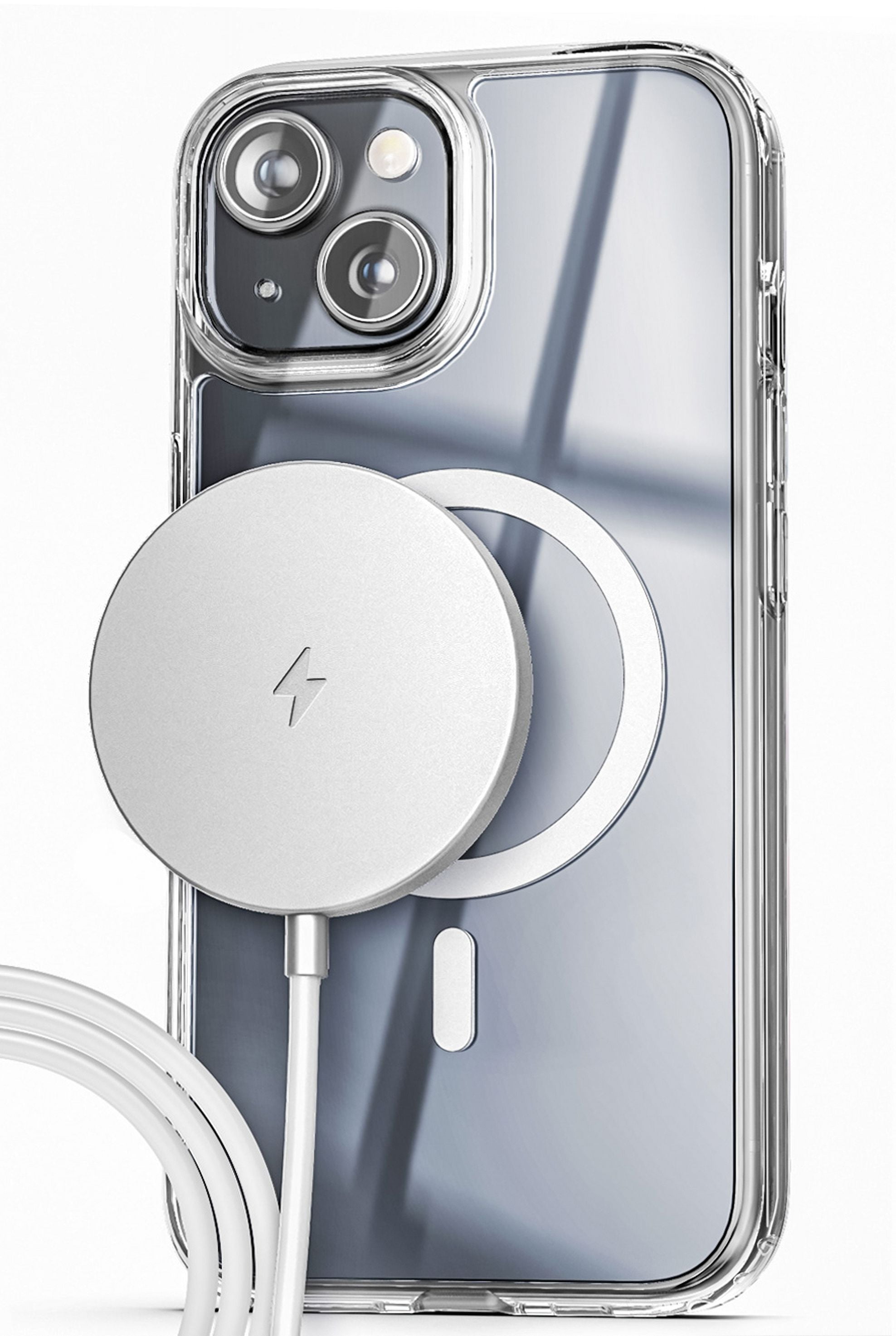 Encased Clear Case with Magnetic Wireless Charger Designed for