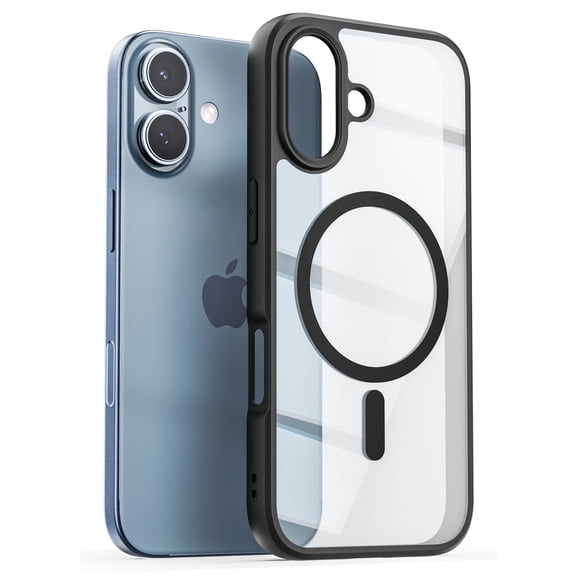 Encased for iPhone 17 Dual-Hybrid Case (SlimShield) - Thin Profile Magnetic Case, Minimalist Design - Compatible with MagSafe (Black/Clear)