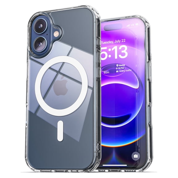 Encased for iPhone 17 Hybrid Case (Crystal Clear) - Slim Profile Magnetic Case, Minimalist Design - Compatible with MagSafe (Black)