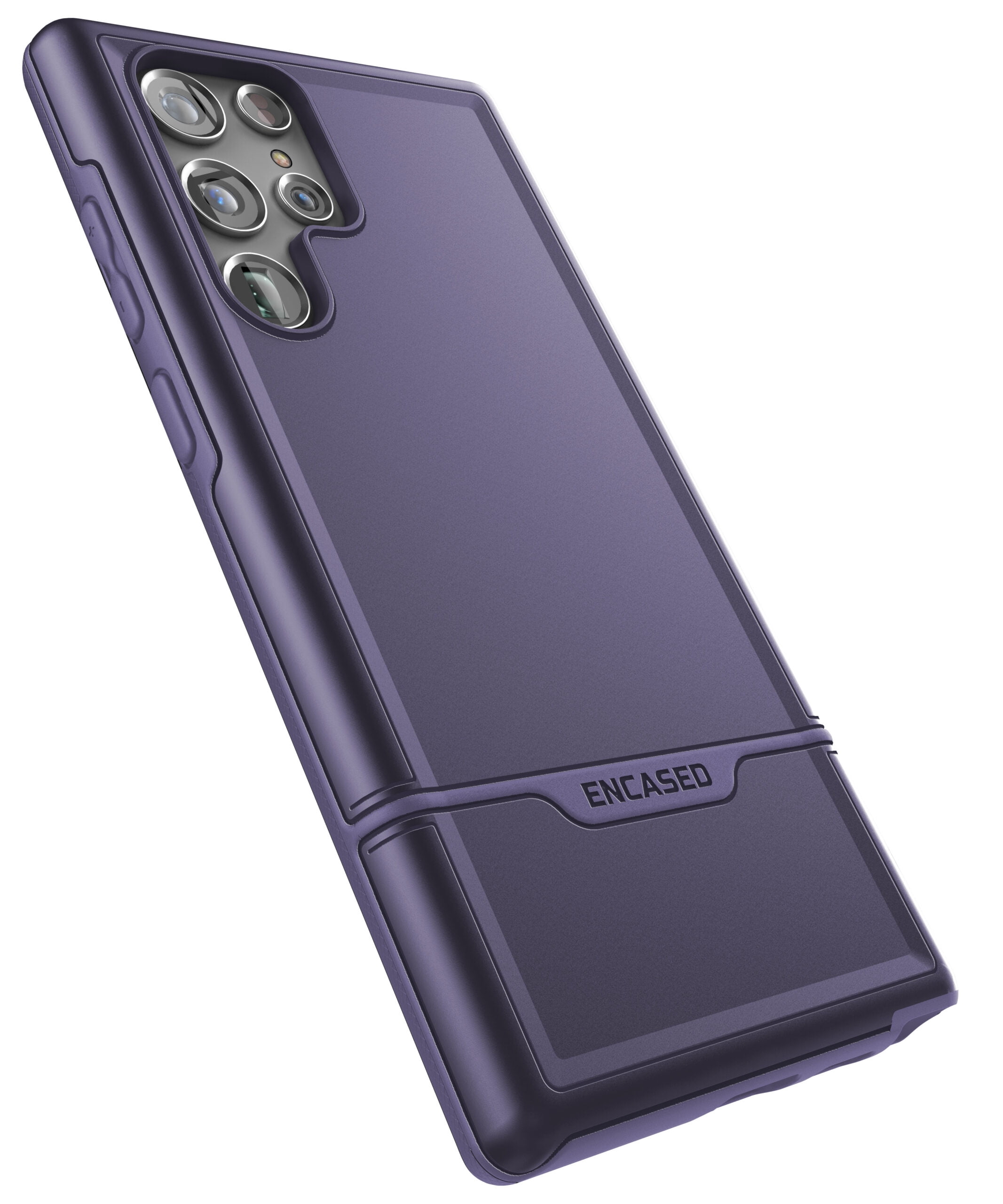 Encased Designed Rebel Series for Samsung Galaxy S22 Ultra Case, Protective Heavy Duty Phone Case - Purple