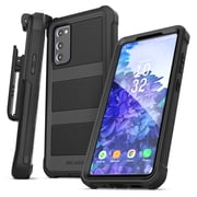 Encased Designed for Samsung Galaxy S20 FE Belt Clip Case (Falcon) Full Body Protective Phone Case with Holster (Black)