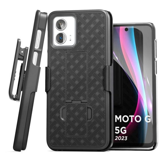 Encased DuraClip for Motorola Moto G Power 5G 2023 Belt Clip Case, Slim Phone Case with Holster (Motorola G 2023) Black