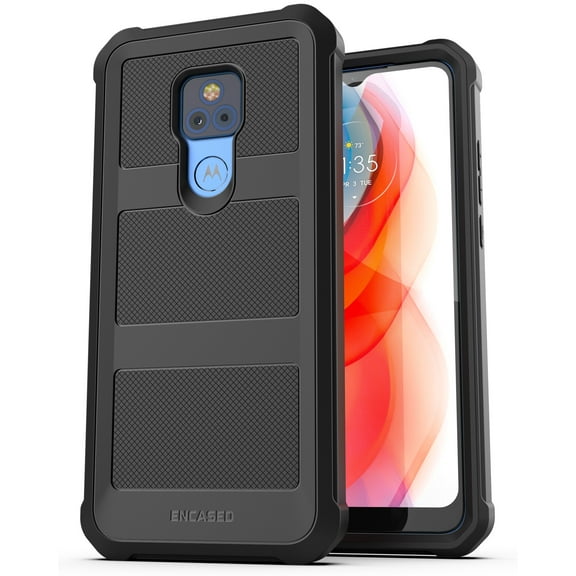 Encased Falcon Armor for Moto G Play 2021 Case, Protective Heavy Duty Full Body Phone Case for Motorola G Play 2021 (Black)