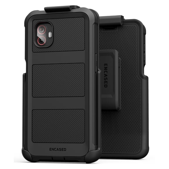 Encased Falcon Case Designed for Samsung Galaxy XCover 6 Pro Belt Clip Case, Full Body Protective Phone Case with Holster (Black)