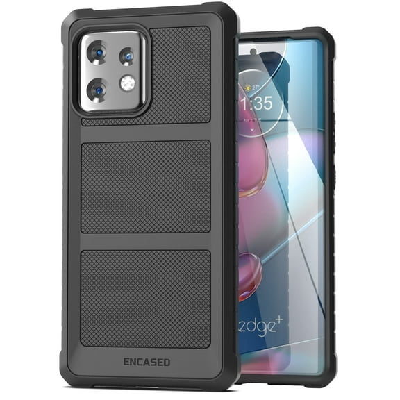 Encased Falcon Case for Moto Edge Plus 2023, Protective Heavy Duty Phone Cover (Motorola Edge+ 2023) Black