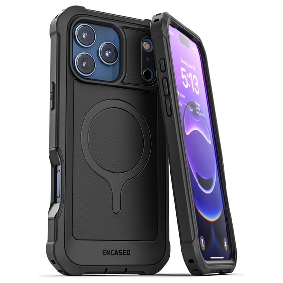 for iPhone 17 Pro Max Case with Built-in Screen Protector, Compatible with MagSafe - Military Grade Protection with 360 Rugged Full-Body Coverage (Black)