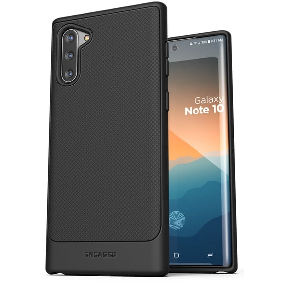 Encased Galaxy Note 10 Case (Thin Armor) Slim Flexible Grip Phone Cover (Samsung Note 10) Black