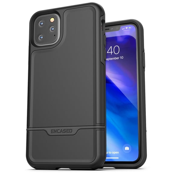 Encased Heavy Duty Apple iPhone 11 Pro Max Case (2019 Rebel Armor) Military Grade, Full Body Protective Rugged Cover (Black)