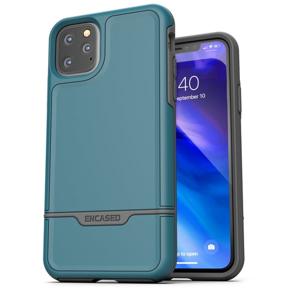 Encased Heavy Duty Apple iPhone 11 Pro Max Protective Case (2019 Rebel Armor) Military Grade Full Body Rugged Cover (Turquoise Blue)