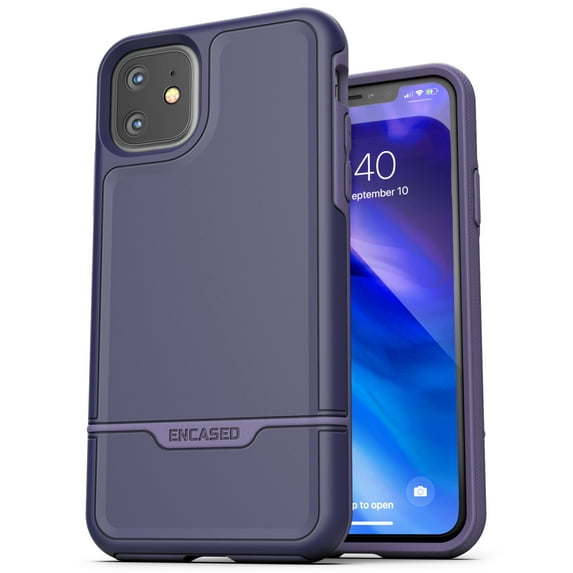 Encased Heavy Duty Apple iPhone 11 Protective Case Purple (2019 Rebel Armor) Military Grade Full Body Rugged Cover
