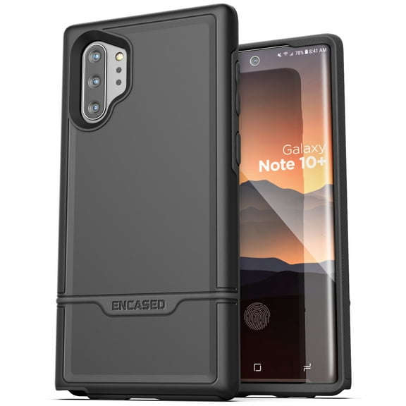 Encased Heavy Duty Galaxy Note 10 Plus Protective Case (2019 Rebel Armor) Military Grade Full Body Rugged Cover (Samsung Note 10+) Black