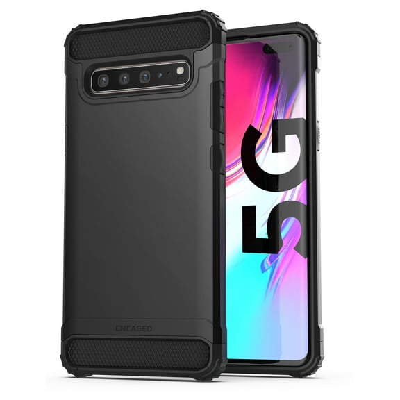Encased Heavy Duty Galaxy S10 5G Case (Scorpio Armor) Military Grade Rugged Protective Cover for Samsung S10 5G (Black)
