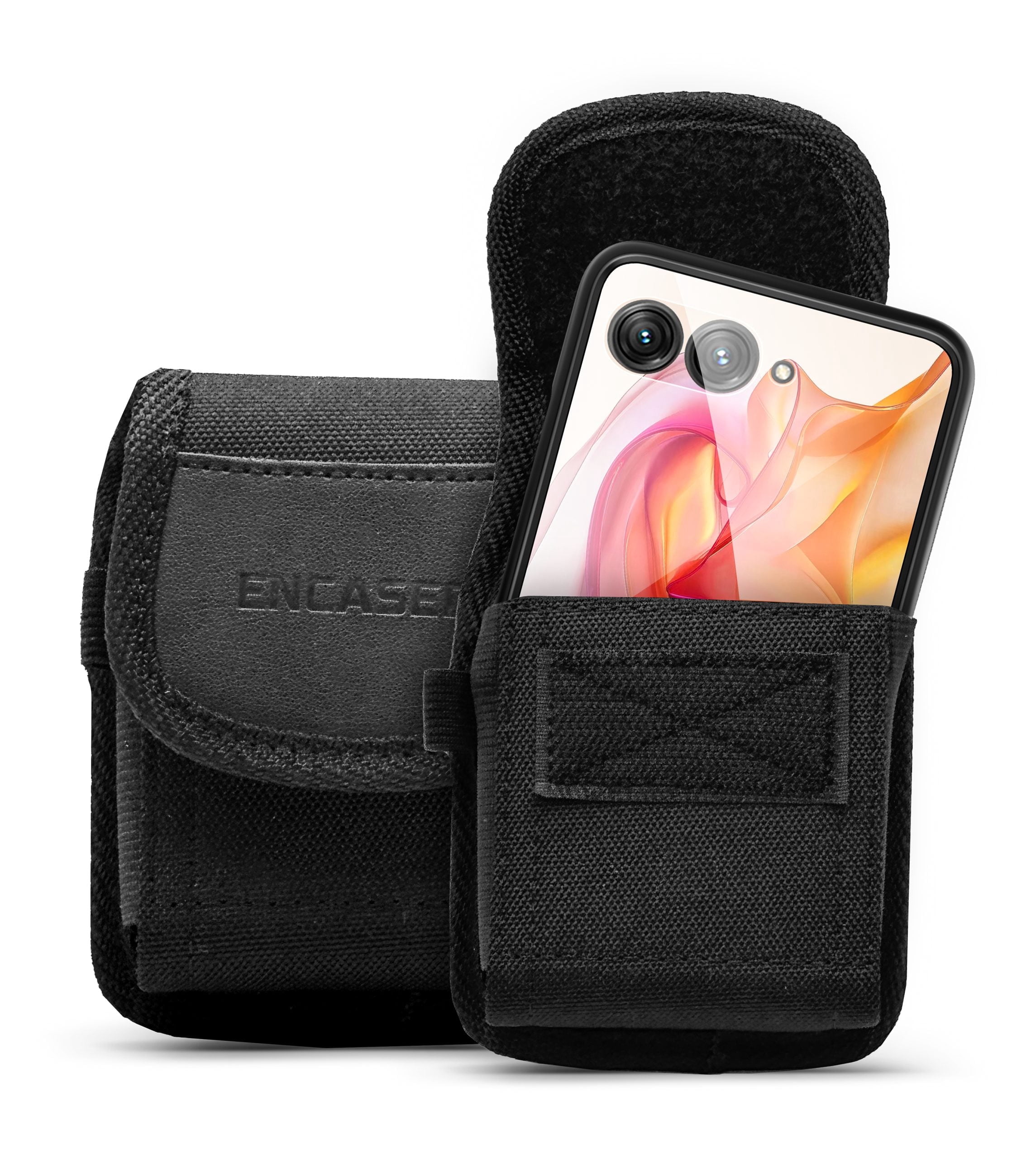 Encased Holster for Motorola Razr Plus 2024 Case with Belt Clip (Razr+) 2-in-1 Case with Hinge and Screen Protection & Heavy Duty Nylon Phone Pouch (Moto Razr 50 Ultra)