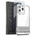 thumbnail image 1 of Encased Kickstand Case Designed for iPhone 14 Pro Max with Screen Protector - Crystal Clear Armor with Metal Stand / Ultra Protective MIL-SPEC Impact Guards (Retail Packaging), 1 of 11