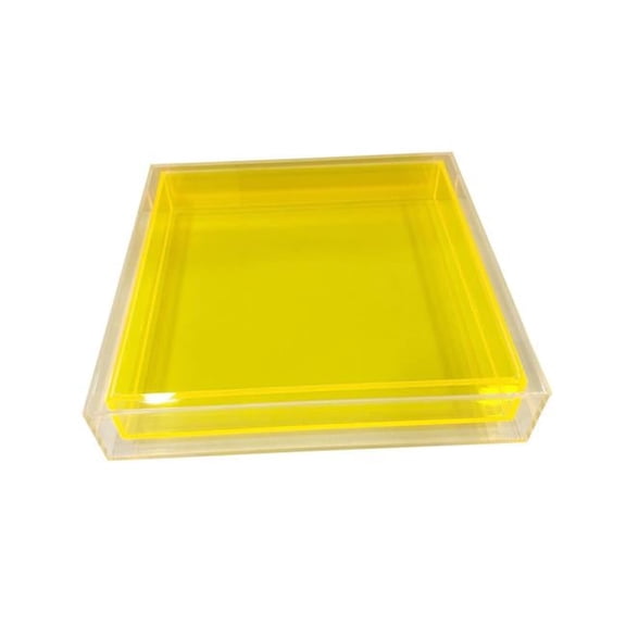 Encased Lucite Tray, Yellow