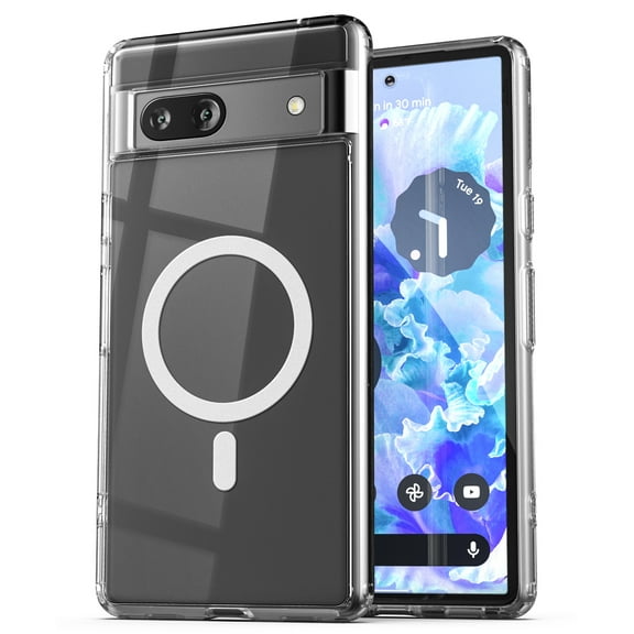 Encased Magnetic Case Designed for Google Pixel 7a - Compatible with MagSafe Charging & Accessories (Clear)