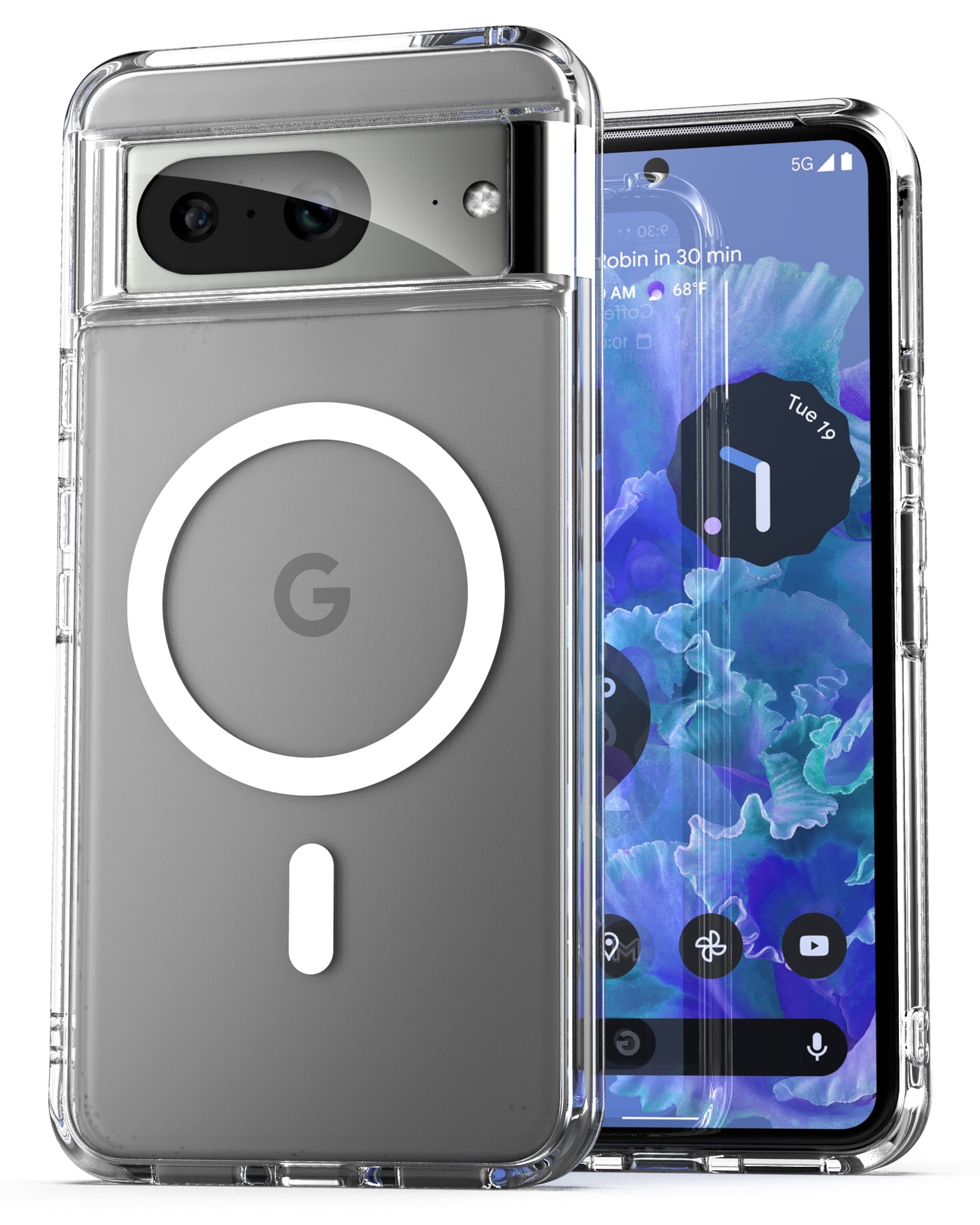 Encased Magnetic Case Designed for Google Pixel 8 - Compatible with MagSafe Charging & Accessories (Clear)