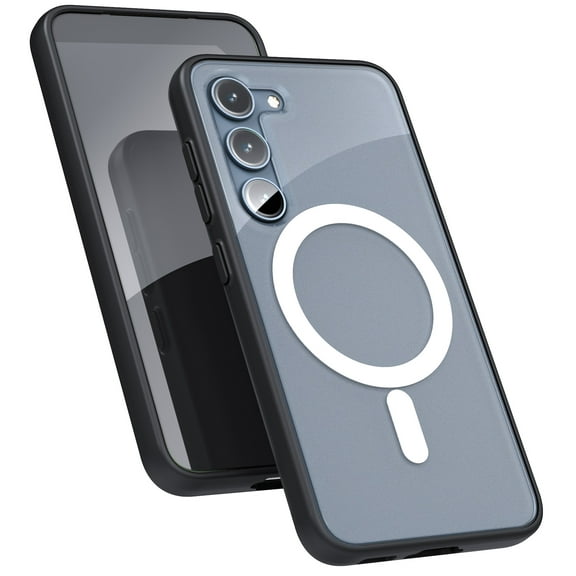 Encased Magnetic Case Designed for Samsung Galaxy S23 - Compatible with MagSafe Charging and Accessories, Clear/Black (2023 release)