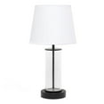 thumbnail image 1 of Encased Metal & Clear Glass Table Lamp, White & Black, 1 of 1