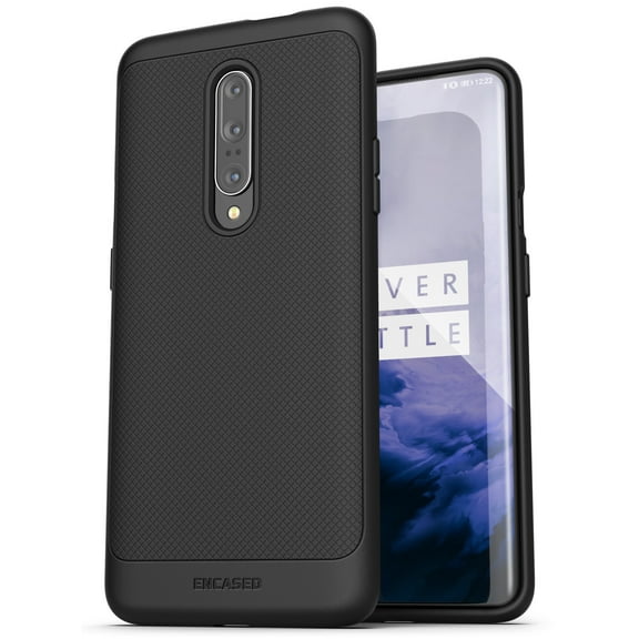 Encased OnePlus 7 Case (Thin Armor) Slim Fit Flexible Grip Phone Cover - Black