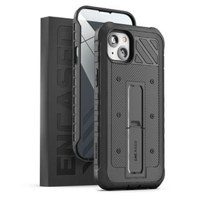 Encased Pantera Armor Case Designed for iPhone 14 PLUS with Built in Screen Protector - Ultra Rugged [MIL Spec] Full-Body Protective Armor with Kickstand (Black)