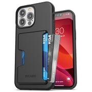 Encased Phantom Designed for iPhone 13 Pro Max Wallet Case 2021 Protective Phone Case with Card Holder 4 Credit Card Capacity Black