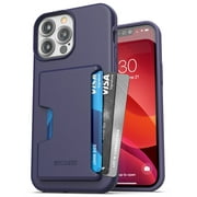 Encased Phantom Designed for iPhone 13 Pro Max Wallet Case 2021 Protective Phone Case with Card Holder 4 Credit Card Capacity Purple