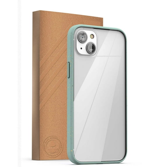 Encased Planet Eco Case, Designed for iPhone 14 - Earth Friendly 100% Biodegradable Compostable Bio Case and Packaging (Sage Green)