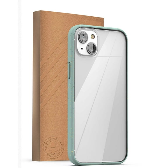 Encased Planet Eco Case, Designed for iPhone 14 - Earth Friendly 100% Biodegradable Compostable Bio Case and Packaging (Sage Green)