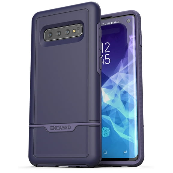 Encased Protective Galaxy S10 Case Purple (2019 Rebel Armor) Military Grade Heavy Duty Full Body Cover (Samsung Galaxy S10)