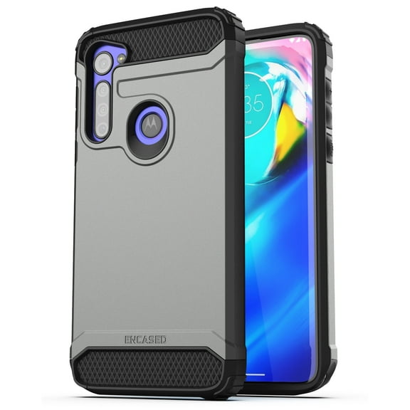 Encased Protective Moto G Stylus Case (Scorpio Armor) Heavy Duty Military Grade Protection Cover (2020 Motorola) - Gunmetal Grey