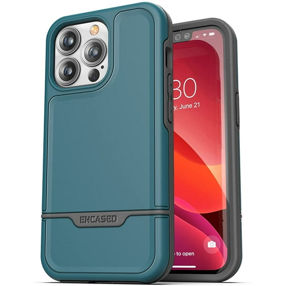 Encased Rebel Series Designed for iPhone 13 Pro Case Protective Heavy Duty Phone Case (Blue)